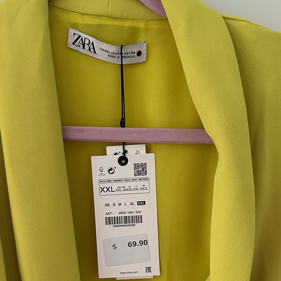 Zara Lime Tie-Front blazer dress - Picture 2 of 5